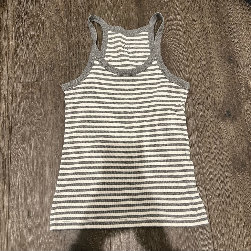 Gray Striped Women's Tank Top